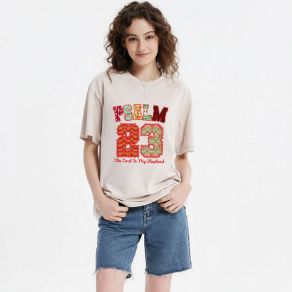 Psalm 23 Christian Washed T-Shirt
