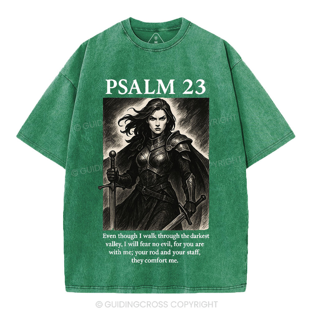 Psalm 23 Christian Washed T-Shirt
