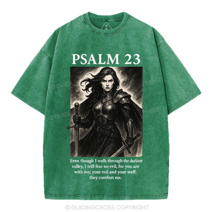 Psalm 23 Christian Washed T-Shirt