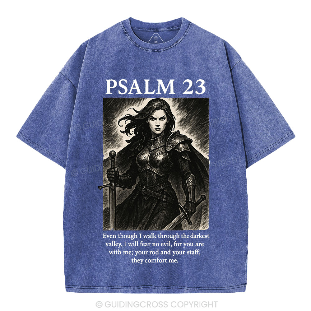 Psalm 23 Christian Washed T-Shirt
