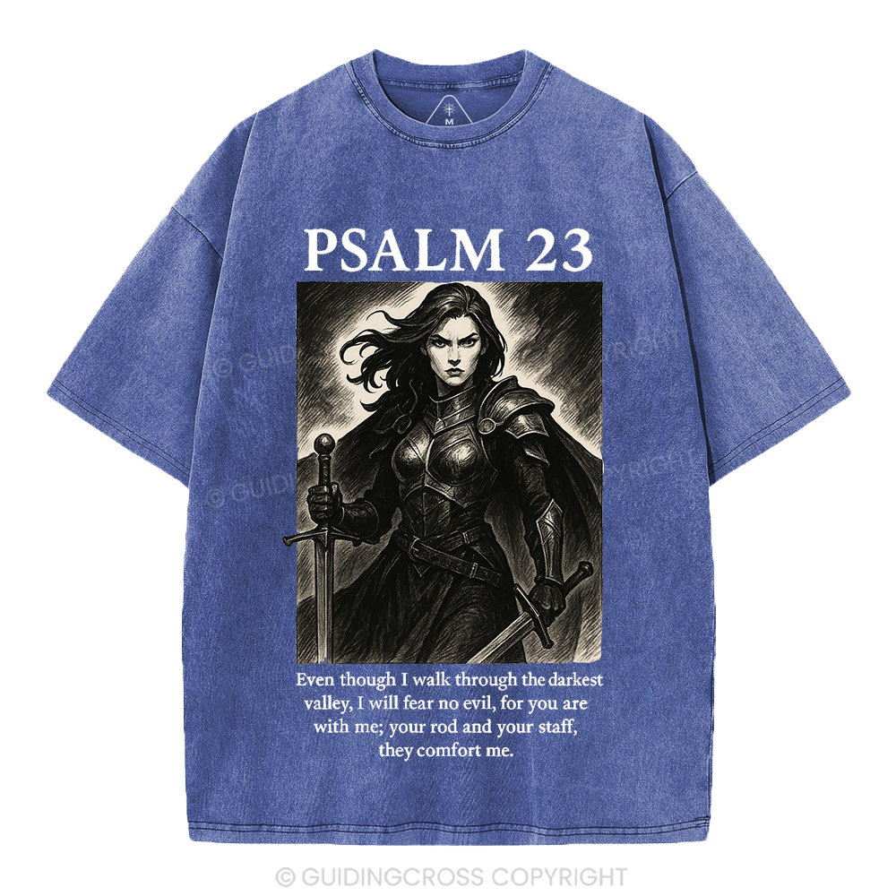 Psalm 23 Christian Washed T-Shirt