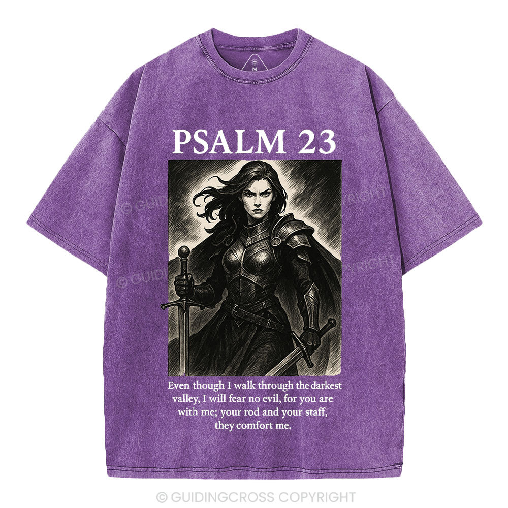 Psalm 23 Christian Washed T-Shirt