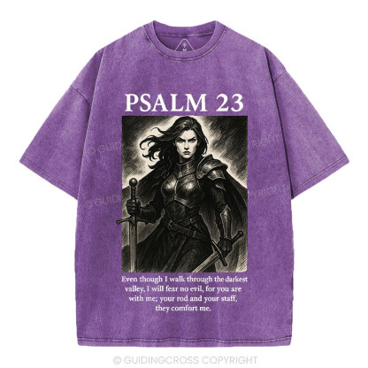 Psalm 23 Christian Washed T-Shirt
