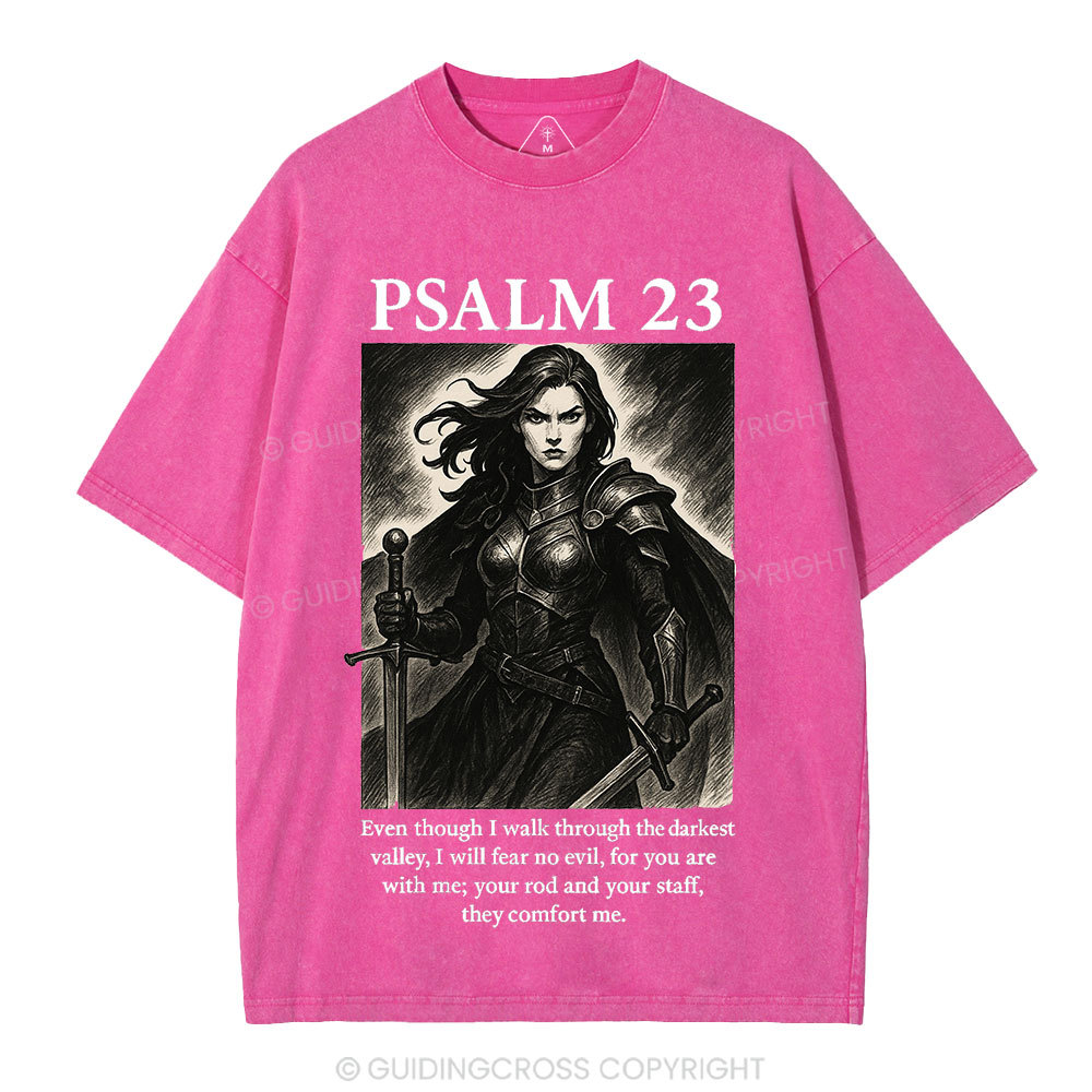 Psalm 23 Christian Washed T-Shirt