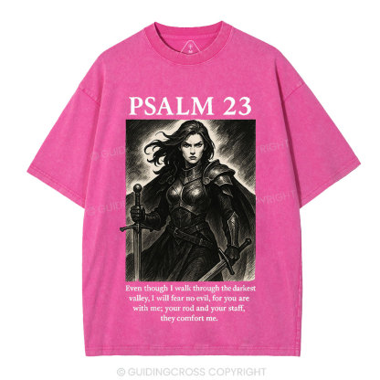 Psalm 23 Christian Washed T-Shirt