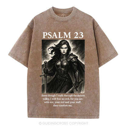 Psalm 23 Christian Washed T-Shirt