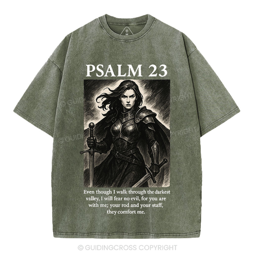 Psalm 23 Christian Washed T-Shirt