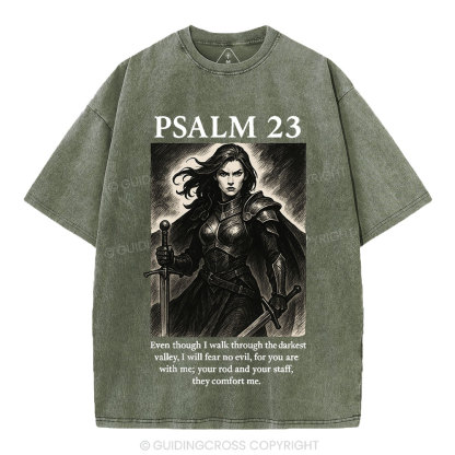 Psalm 23 Christian Washed T-Shirt