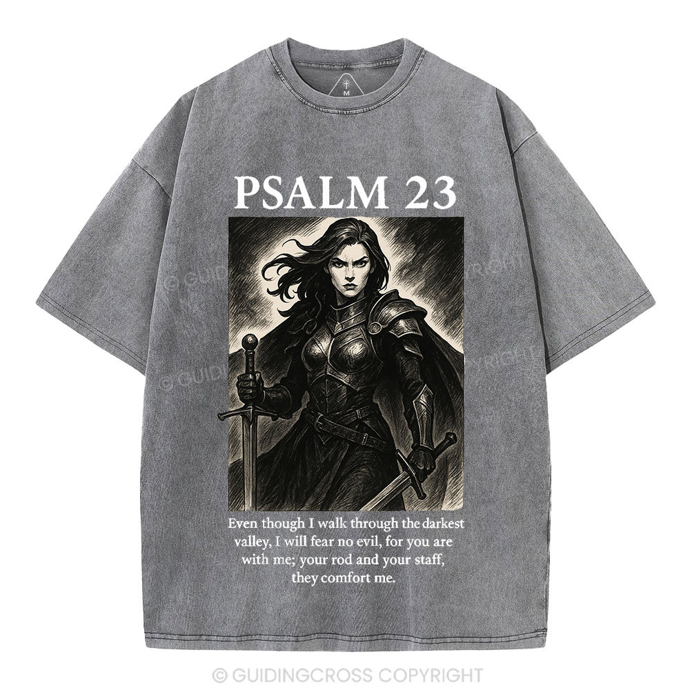Psalm 23 Christian Washed T-Shirt