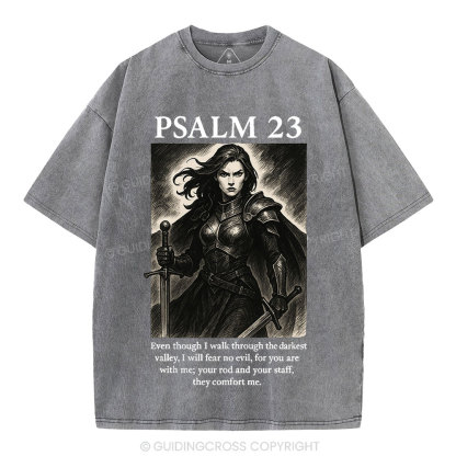 Psalm 23 Christian Washed T-Shirt