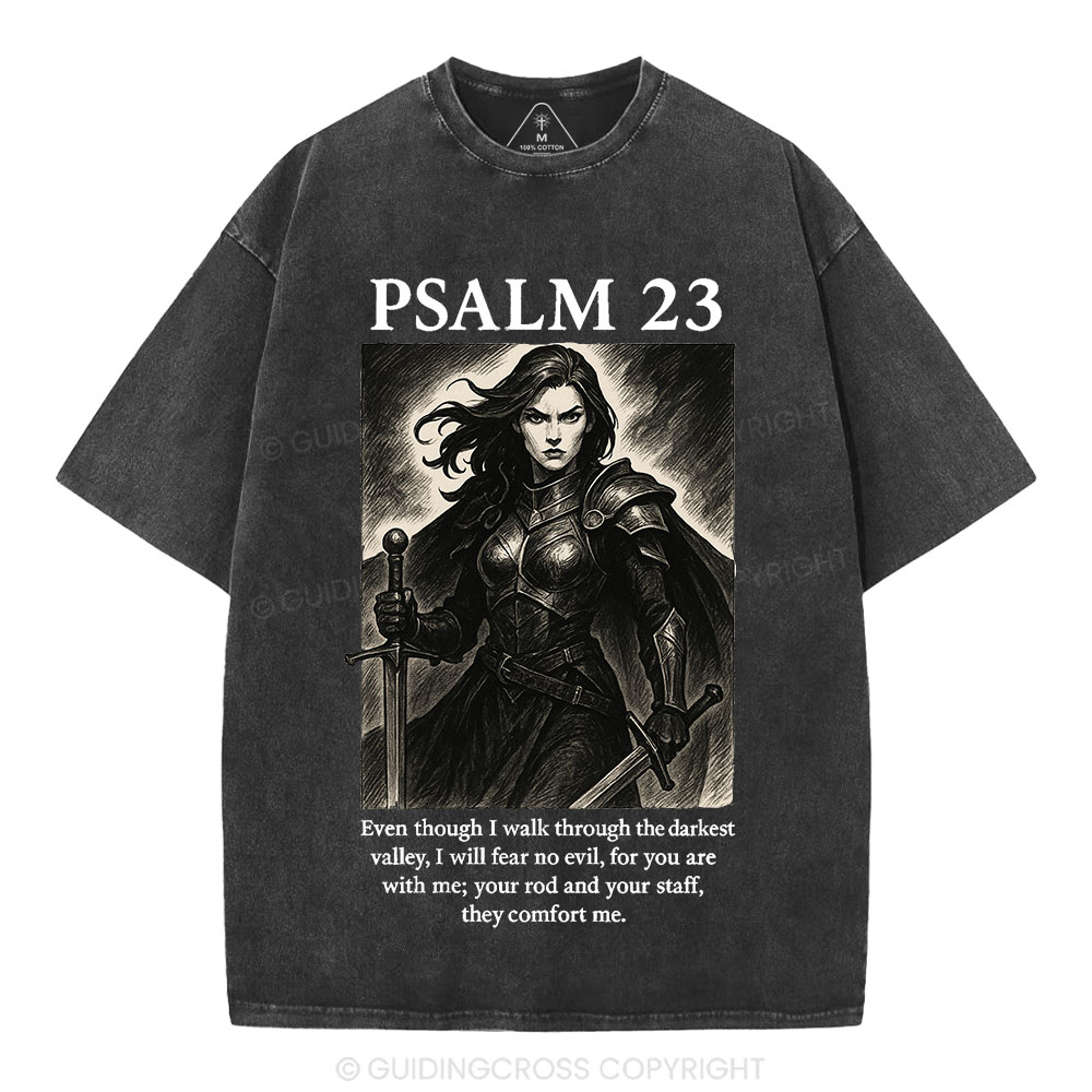 Psalm 23 Christian Washed T-Shirt