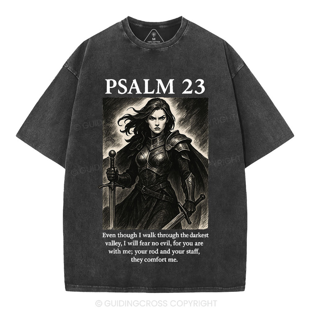 Psalm 23 Christian Washed T-Shirt