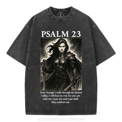 Psalm 23 Christian Washed T-Shirt