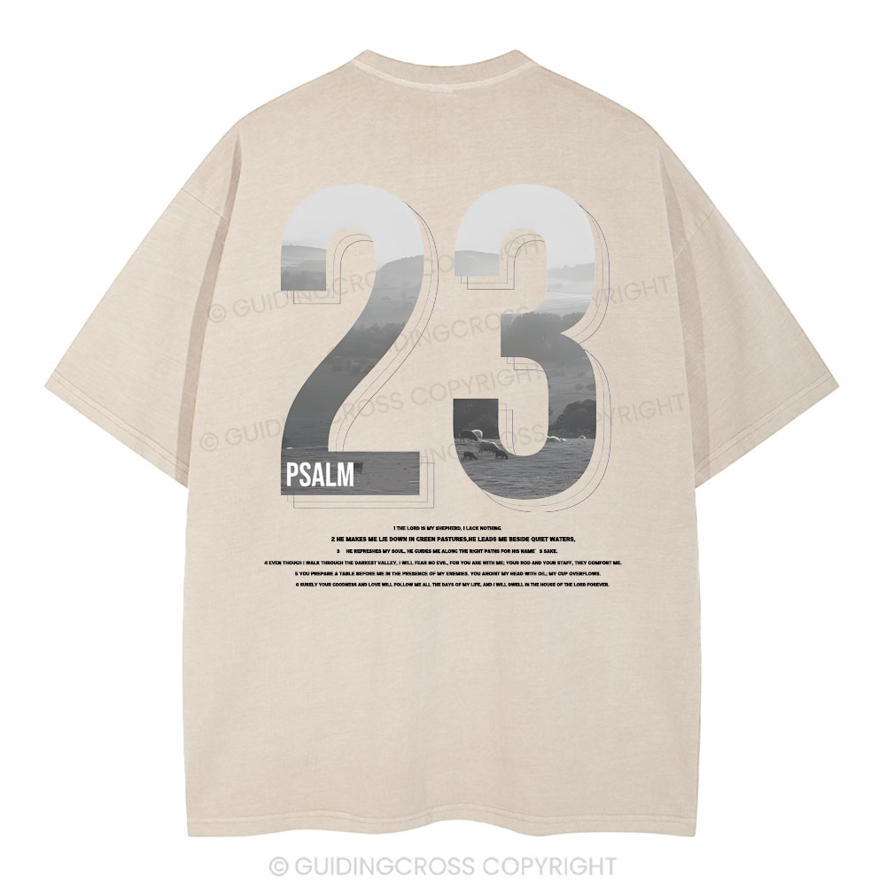 Psalm 23 Christian Washed T-Shirt