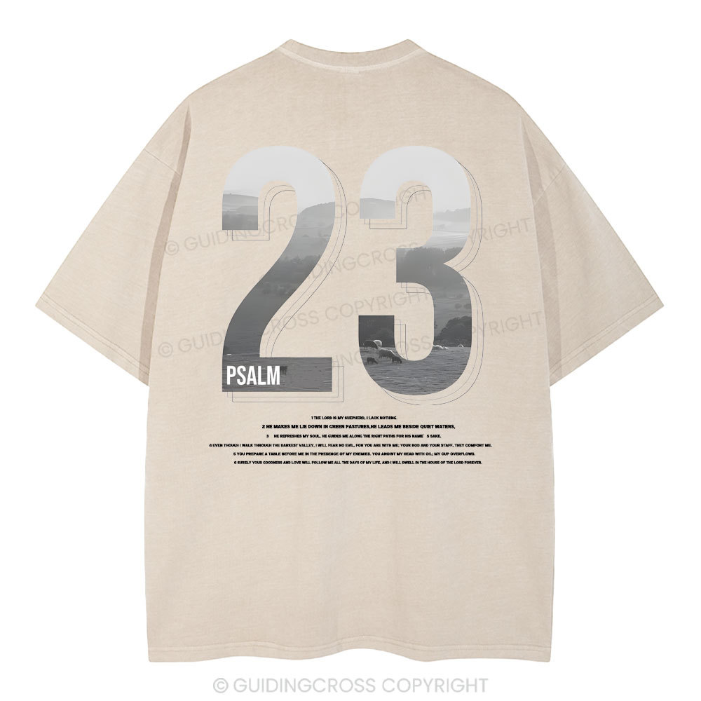 Psalm 23 Christian Washed T-Shirt