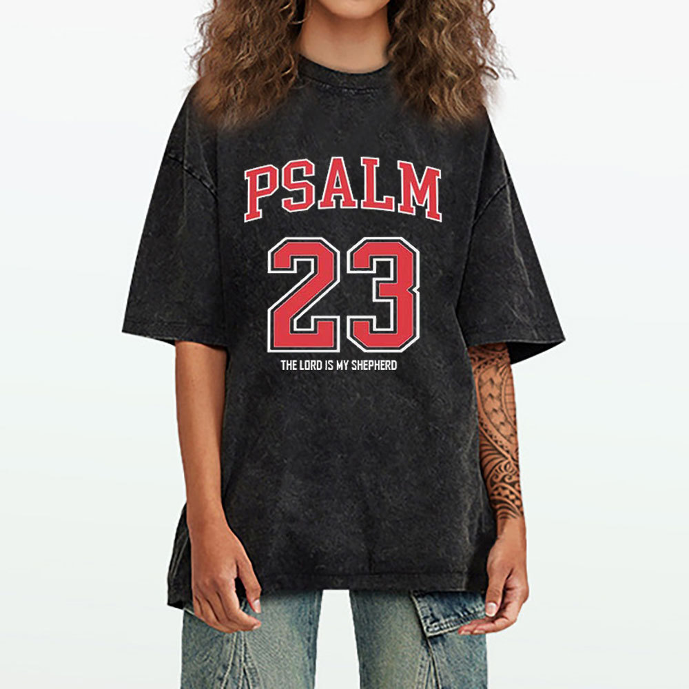 Psalm 23 Christian Washed T-Shirt