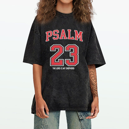 Psalm 23 Christian Washed T-Shirt