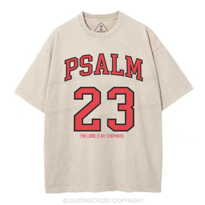 Psalm 23 Christian Washed T-Shirt