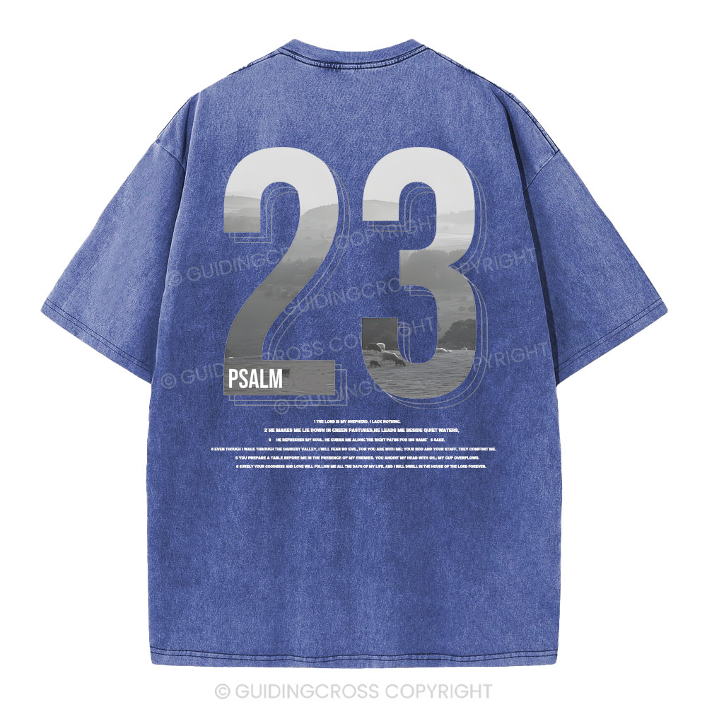 Psalm 23 Christian Washed T-Shirt