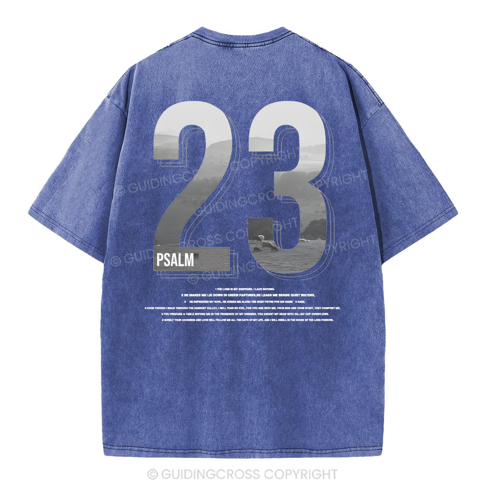 Psalm 23 Christian Washed T-Shirt
