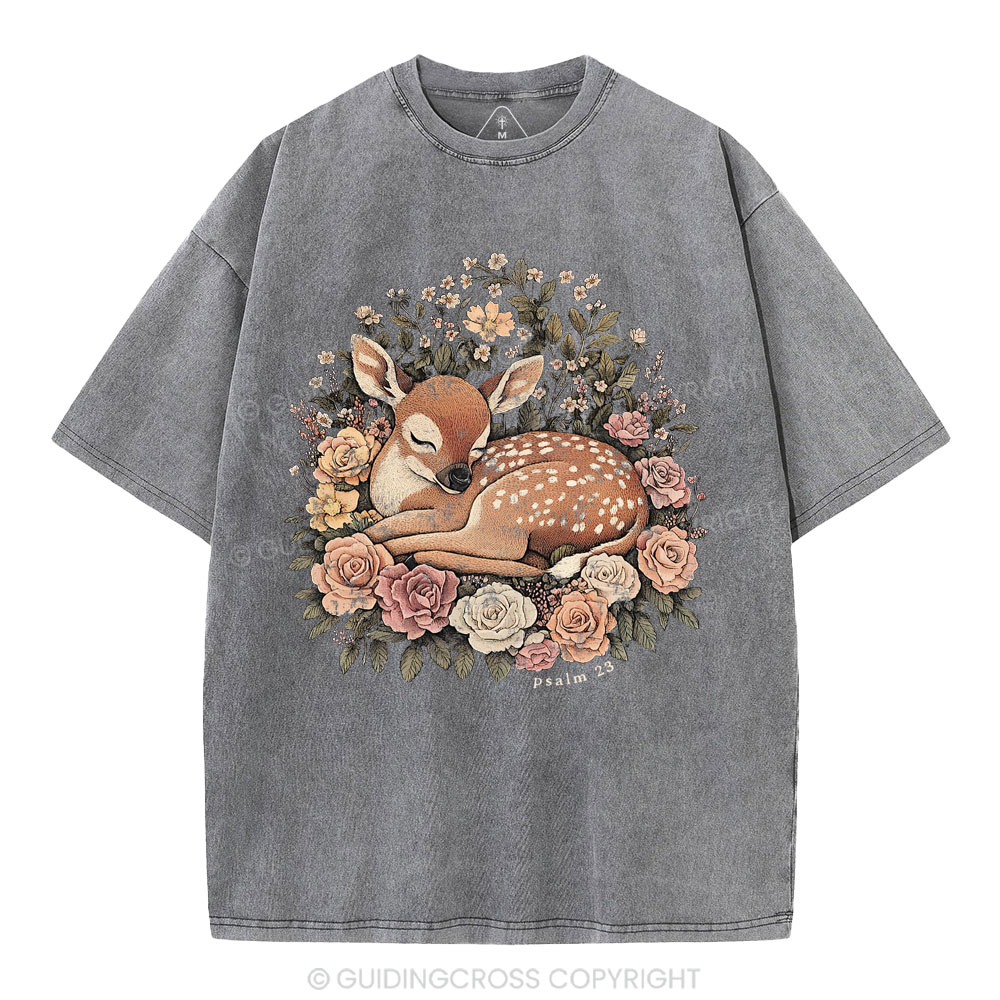 Psalm 23 Christian Washed T-Shirt