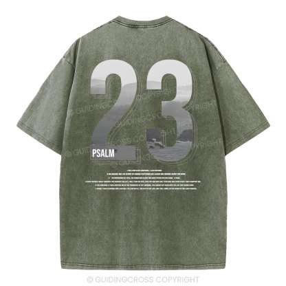 Psalm 23 Christian Washed T-Shirt