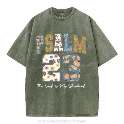 Psalm 23 Christian Washed T-Shirt