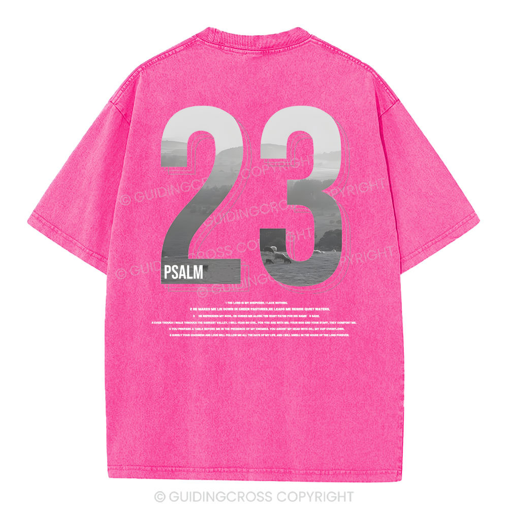 Psalm 23 Christian Washed T-Shirt