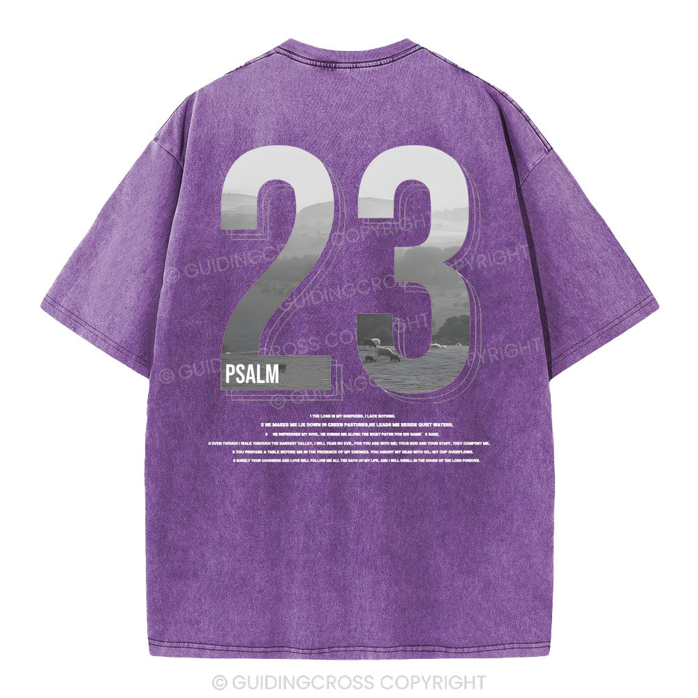 Psalm 23 Christian Washed T-Shirt