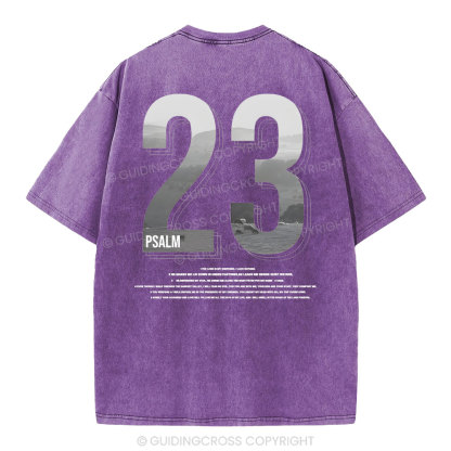 Psalm 23 Christian Washed T-Shirt