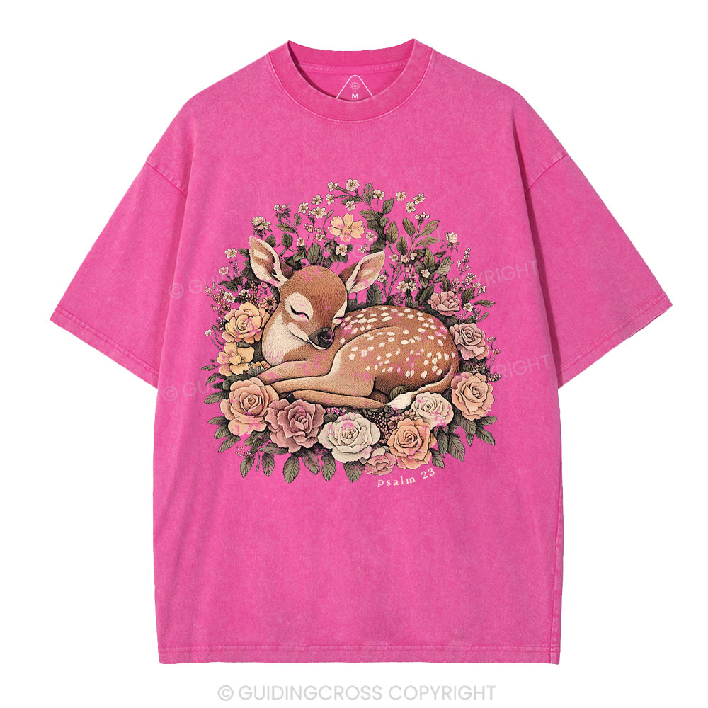 Psalm 23 Christian Washed T-Shirt