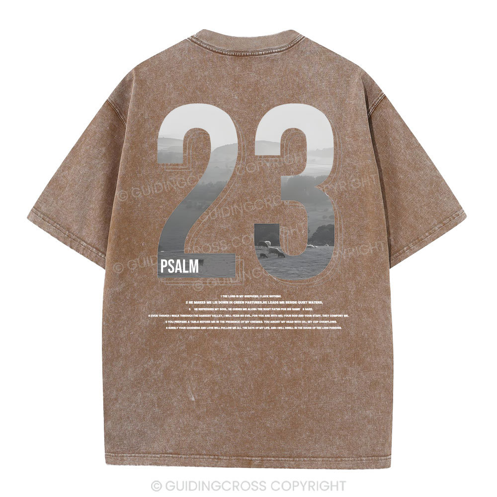 Psalm 23 Christian Washed T-Shirt