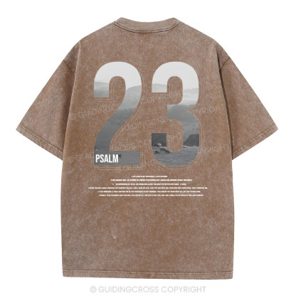 Psalm 23 Christian Washed T-Shirt