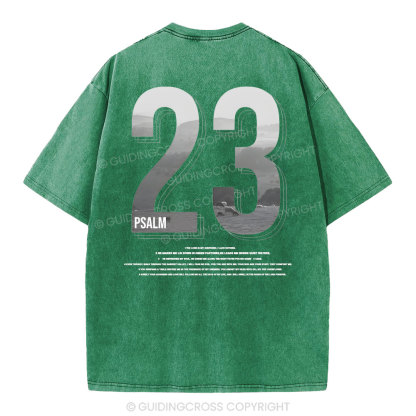 Psalm 23 Christian Washed T-Shirt