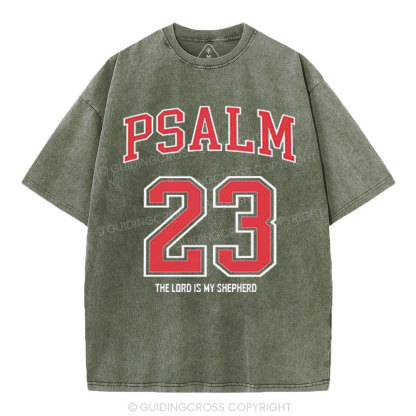 Psalm 23 Christian Washed T-Shirt