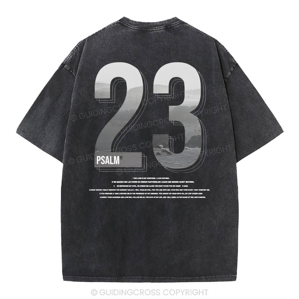 Psalm 23 Christian Washed T-Shirt