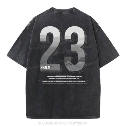 Psalm 23 Christian Washed T-Shirt