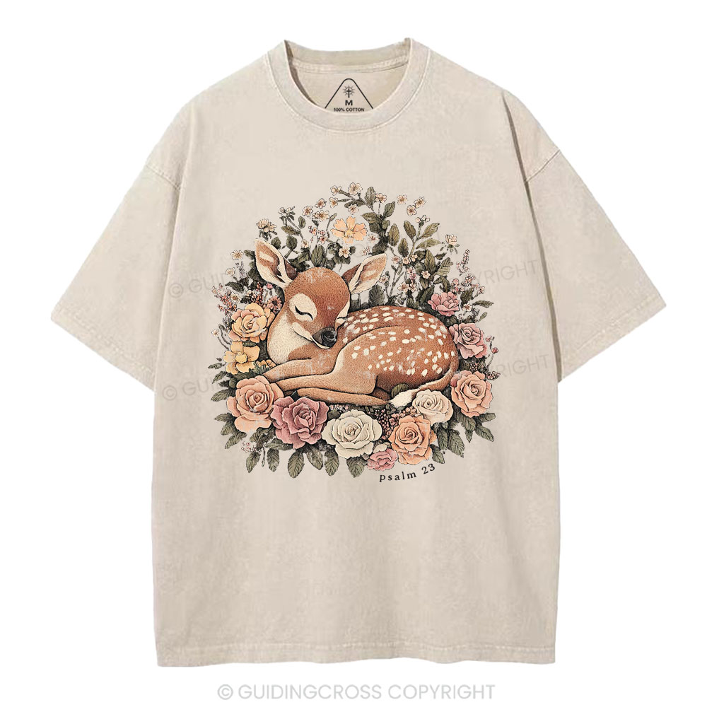 Psalm 23 Christian Washed T-Shirt