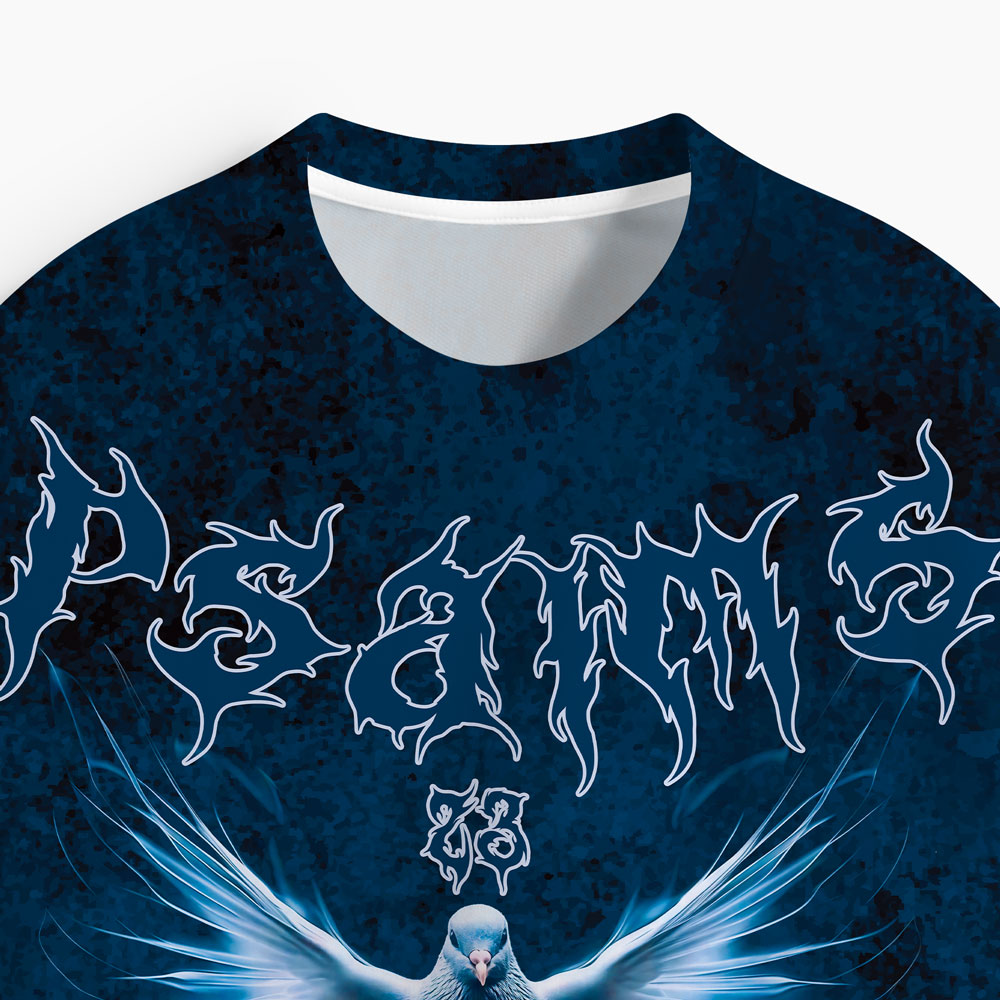 Psalm 23 Dove Oversized All-Over Print Christian T-Shirt