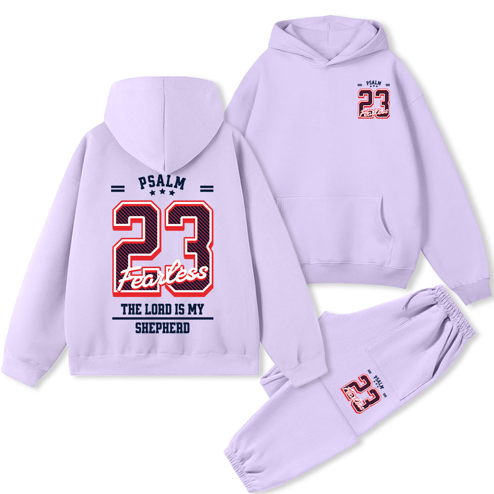 Psalm 23 Fearless Christian Fleece Hoodie Set