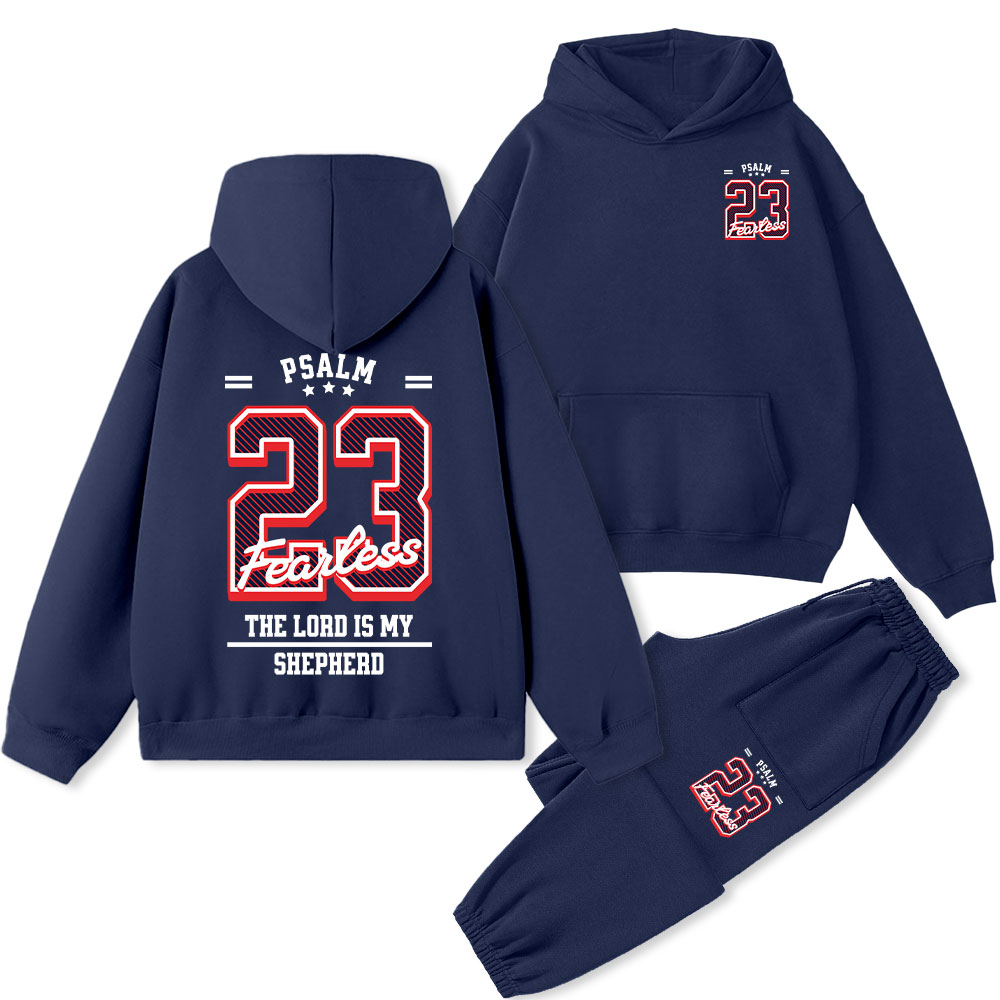 Psalm 23 Fearless Christian Fleece Hoodie Set