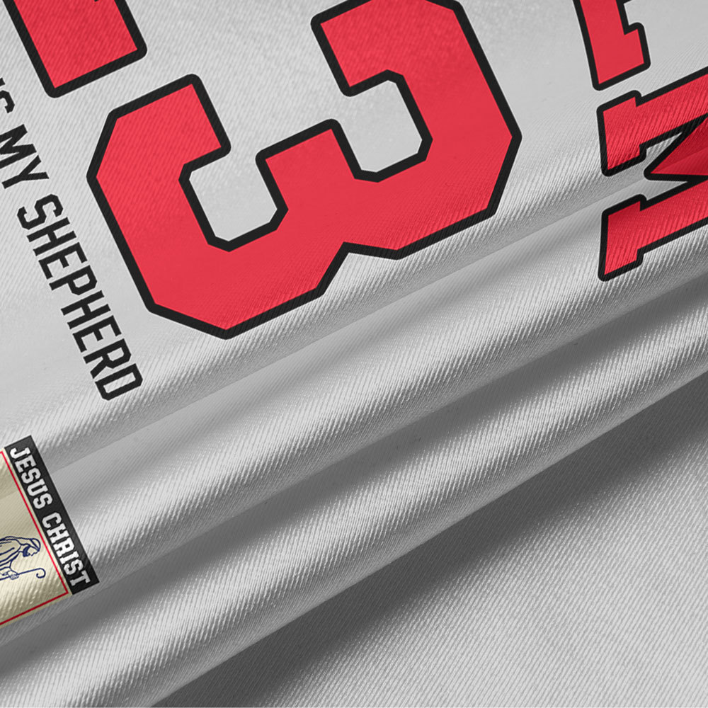 Psalm 23 Raglan Oversized Shiny V-Neck Christian Jersey & Shorts