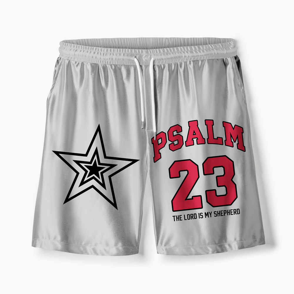 Psalm 23 Raglan Oversized Shiny V-Neck Christian Jersey & Shorts
