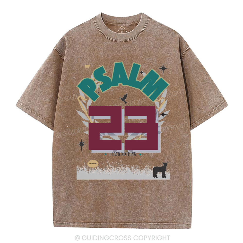 Psalm 23 Sheep Christian Washed T-Shirt