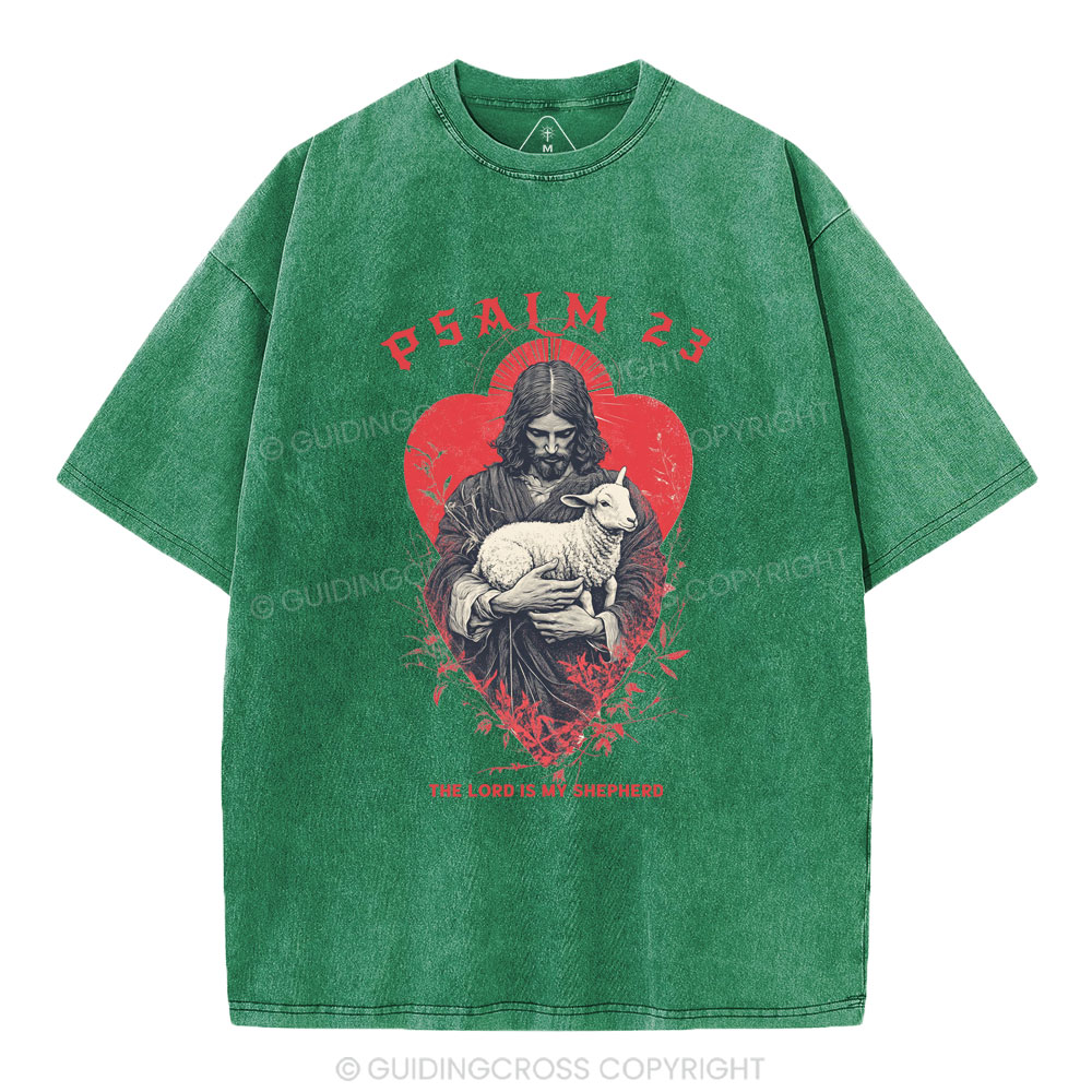 Psalm 23 The Lord Is My Jesus  Christian Washed T-Shirt