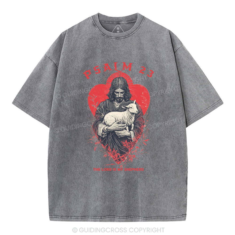 Psalm 23 The Lord Is My Jesus  Christian Washed T-Shirt