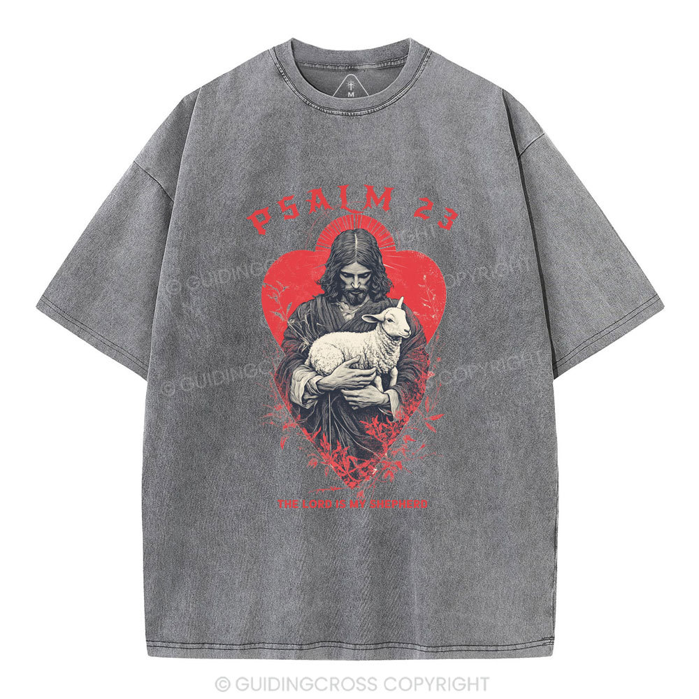 Psalm 23 The Lord Is My Jesus  Christian Washed T-Shirt