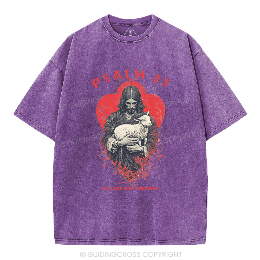 Psalm 23 The Lord Is My Jesus  Christian Washed T-Shirt