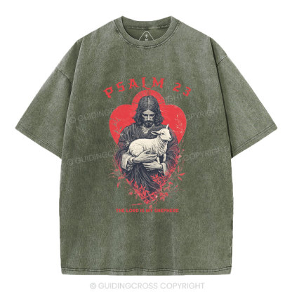 Psalm 23 The Lord Is My Jesus  Christian Washed T-Shirt