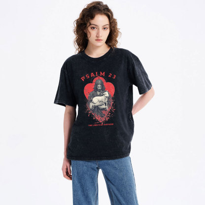 Psalm 23 The Lord Is My Jesus  Christian Washed T-Shirt